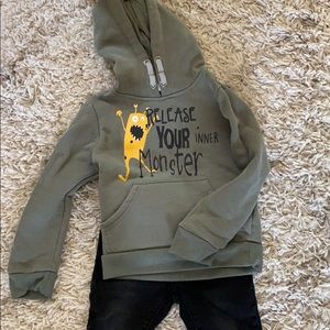 Boy hoodie with monster picture
